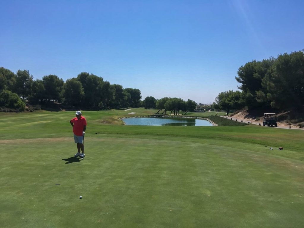 Lo Romero Golf : Par 3, 12th hole from behind green looking back to tee box